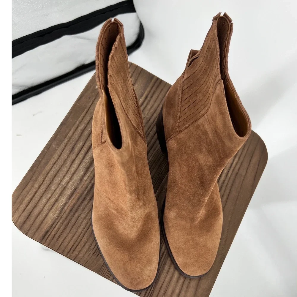 Dolce Vita Linny H2O Waterproof Suede Ankle Boots‎ Caramel Brown Size 8